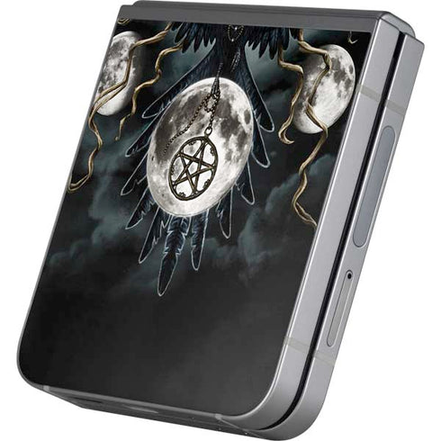 Crow and Moon Phases by Sarah Richter Galaxy Z Flip6 Skin